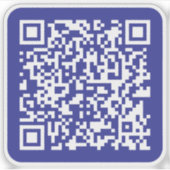 Creëer een scanbare QR-code | Bewerkbaar donkerbla Sticker (Voorkant)