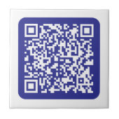 Creëer een scanbare QR-code | Bewerkbaar donkerbla Tegeltje (Voorkant)