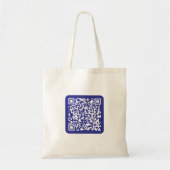Creëer een scanbare QR-code | Bewerkbaar donkerbla Tote Bag (Voorkant)