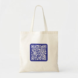 Creëer een scanbare QR-code | Bewerkbaar donkerbla Tote Bag