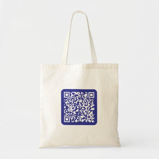 Creëer een scanbare QR-code | Bewerkbaar donkerbla Tote Bag (Voorkant)