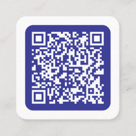 Creëer een scanbare QR-code | Bewerkbaar donkerbla Vierkante Visitekaartje