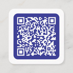 Creëer een scanbare QR-code   Bewerkbaar donkerbla Vierkante Visitekaartje