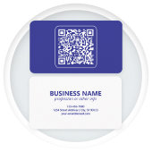 Creëer een scanbare QR-code | Bewerkbaar donkerbla Visitekaartje