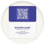 Creëer een scanbare QR-code | Bewerkbaar donkerbla Visitekaartje