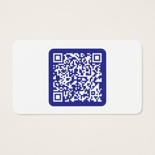 Creëer een scanbare QR-code | Bewerkbaar donkerbla Visitekaartje (Voorkant)