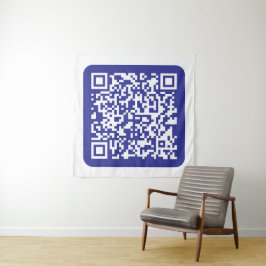 Creëer een scanbare QR-code | Bewerkbaar donkerbla Wandkleed