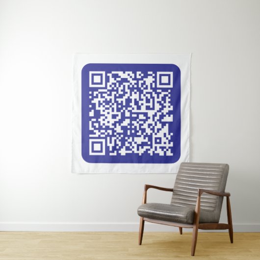 Creëer een scanbare QR-code | Bewerkbaar donkerbla Wandkleed (In Situ (horizontaal))