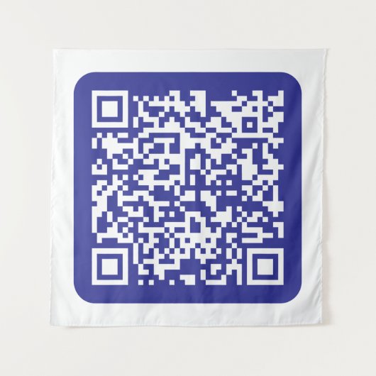 Creëer een scanbare QR-code | Bewerkbaar donkerbla Wandkleed (Voorkant)