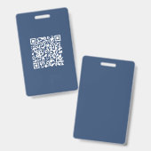 Creëer een scanbare QR-code | Faded Navy Blue Badge (Voor- en achterkant)