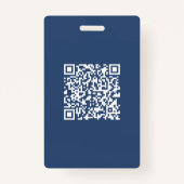 Creëer een scanbare QR-code | Faded Navy Blue Badge (Voorkant)