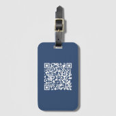 Creëer een scanbare QR-code | Faded Navy Blue Bagagelabel (Voorkant (verticaal))
