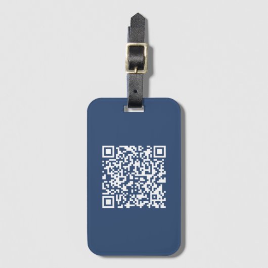 Creëer een scanbare QR-code | Faded Navy Blue Bagagelabel (Voorkant (verticaal))