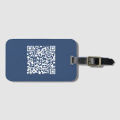 Creëer een scanbare QR-code | Faded Navy Blue Bagagelabel (Voorkant (horizontaal))