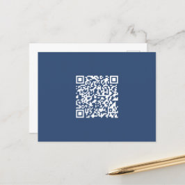 Creëer een scanbare QR-code | Faded Navy Blue Briefkaart