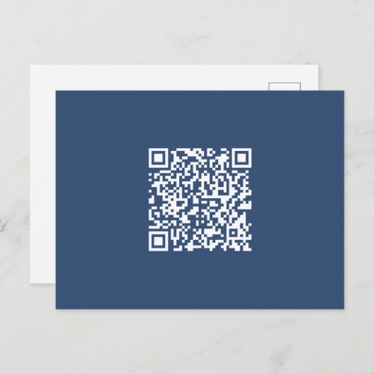Creëer een scanbare QR-code | Faded Navy Blue Briefkaart (Voorkant / Achterkant)