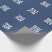Creëer een scanbare QR-code | Faded Navy Blue Cadeaupapier (Hoek)