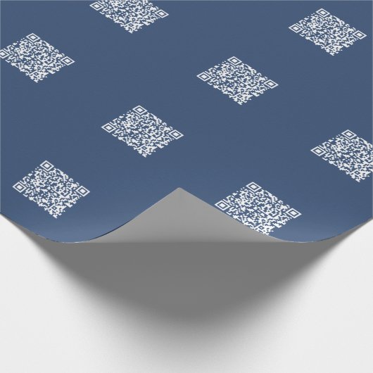 Creëer een scanbare QR-code | Faded Navy Blue Cadeaupapier (Hoek)