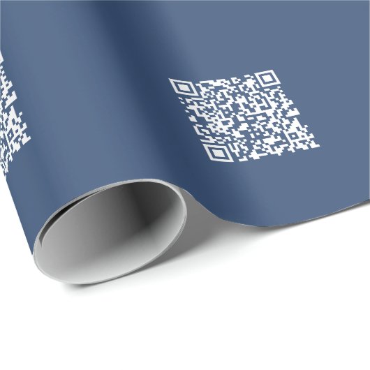 Creëer een scanbare QR-code | Faded Navy Blue Cadeaupapier (Rol Hoek)