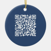 Creëer een scanbare QR-code | Faded Navy Blue Keramisch Ornament (Voorkant)