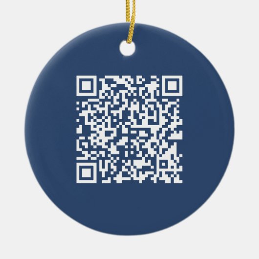 Creëer een scanbare QR-code | Faded Navy Blue Keramisch Ornament (Voorkant)