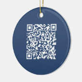 Creëer een scanbare QR-code | Faded Navy Blue Keramisch Ornament (Links)