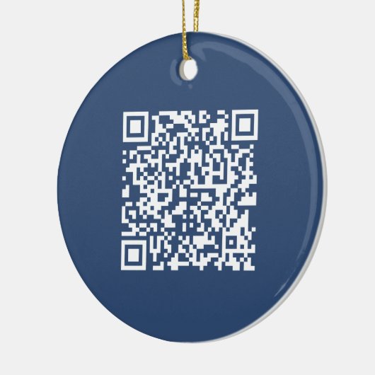 Creëer een scanbare QR-code | Faded Navy Blue Keramisch Ornament (Links)