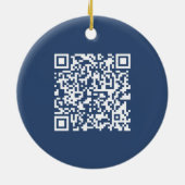 Creëer een scanbare QR-code | Faded Navy Blue Keramisch Ornament (Achterkant)