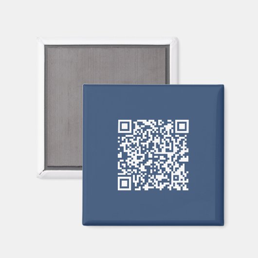 Creëer een scanbare QR-code | Faded Navy Blue Magneet (Voorkant / Achterkant)