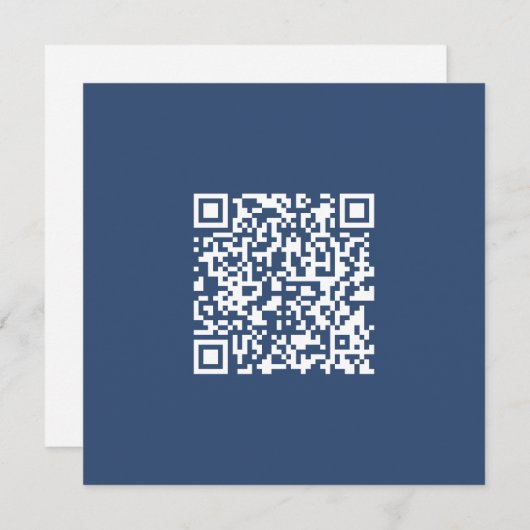 Creëer een scanbare QR-code | Faded Navy Blue Notitiekaartje (Voorkant / Achterkant)