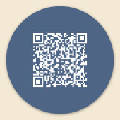 Creëer een scanbare QR-code | Faded Navy Blue Ronde Sticker