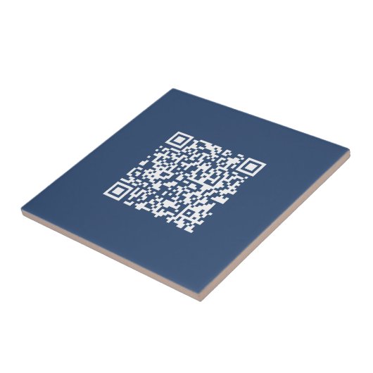 Creëer een scanbare QR-code | Faded Navy Blue Tegeltje (Zijkant)