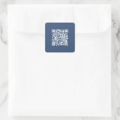Creëer een scanbare QR-code | Faded Navy Blue Vierkante Sticker (Tas)