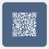 Creëer een scanbare QR-code | Faded Navy Blue Vierkante Sticker (Voorkant)