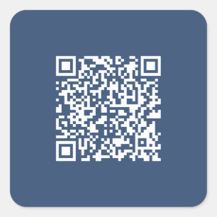 Creëer een scanbare QR-code   Faded Navy Blue Vierkante Sticker