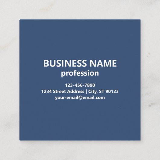 Creëer een scanbare QR-code | Faded Navy Blue Vierkante Visitekaartje (Achterkant)