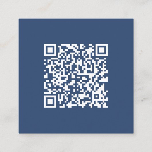 Creëer een scanbare QR-code | Faded Navy Blue Vierkante Visitekaartje (Voorkant)