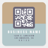 Creëer een scanbare QR-code | Modern retouradres Vierkante Sticker (Voorkant)