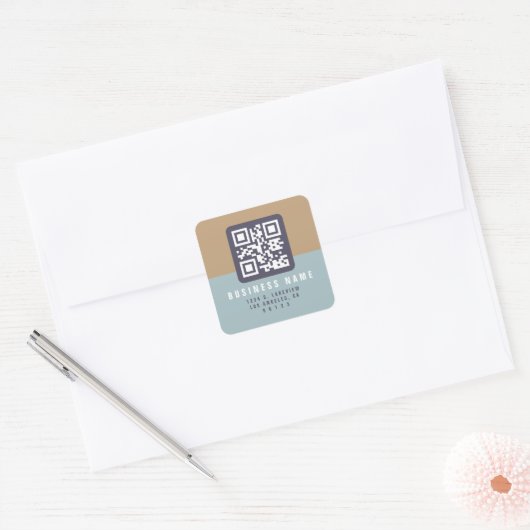 Creëer een scanbare QR-code | Modern retouradres Vierkante Sticker (Envelop)