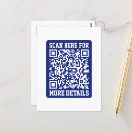 Creëer een scanbare QR-code | Navy Blue (bewerkbaa Briefkaart