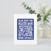 Creëer een scanbare QR-code | Navy Blue (bewerkbaa Briefkaart (Staand voorkant)