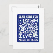 Creëer een scanbare QR-code | Navy Blue (bewerkbaa Briefkaart (Voorkant / Achterkant)