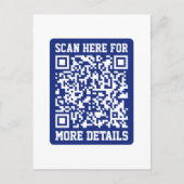 Creëer een scanbare QR-code | Navy Blue (bewerkbaa Briefkaart (Voorkant)