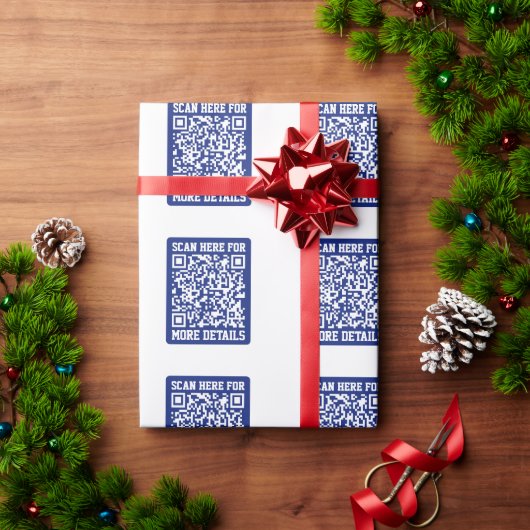 Creëer een scanbare QR-code | Navy Blue (bewerkbaa Cadeaupapier (Feestdagen Geschenken)