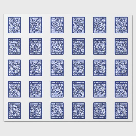 Creëer een scanbare QR-code | Navy Blue (bewerkbaa Cadeaupapier (Vlak)