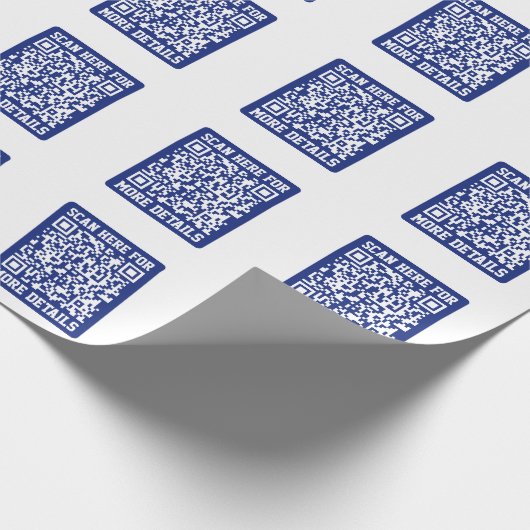 Creëer een scanbare QR-code | Navy Blue (bewerkbaa Cadeaupapier (Hoek)