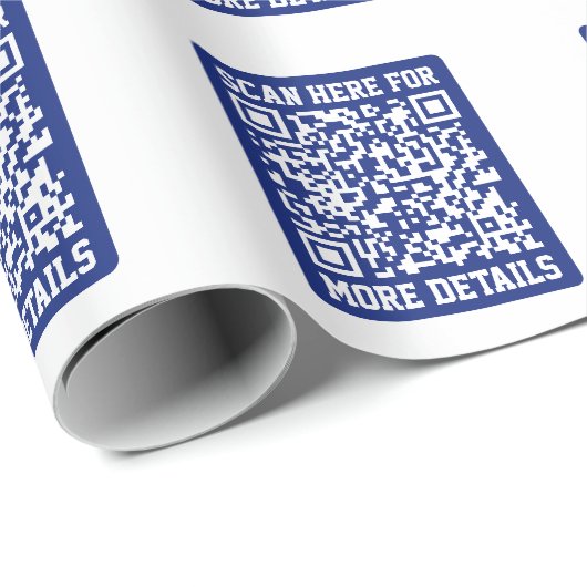 Creëer een scanbare QR-code | Navy Blue (bewerkbaa Cadeaupapier (Rol Hoek)