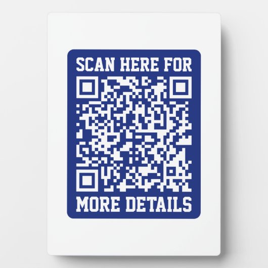 Creëer een scanbare QR-code | Navy Blue (bewerkbaa Fotoplaat (voorkant)