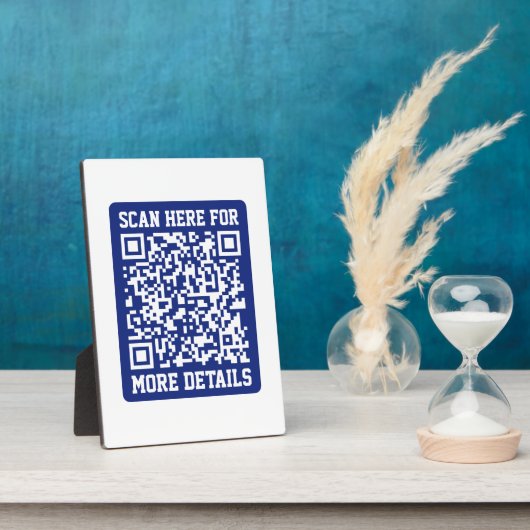 Creëer een scanbare QR-code | Navy Blue (bewerkbaa Fotoplaat (Zijkant)