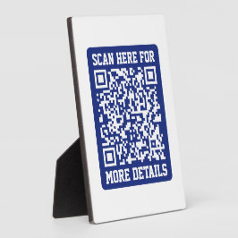 Creëer een scanbare QR-code | Navy Blue (bewerkbaa Fotoplaat
